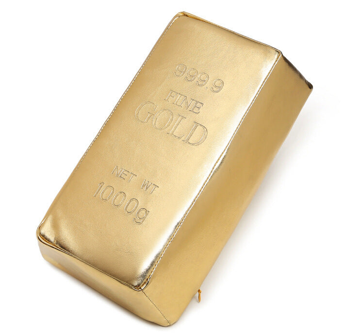 Rectangular Decorative Pillows with Gold and Silver Brick Design - Home & Garden