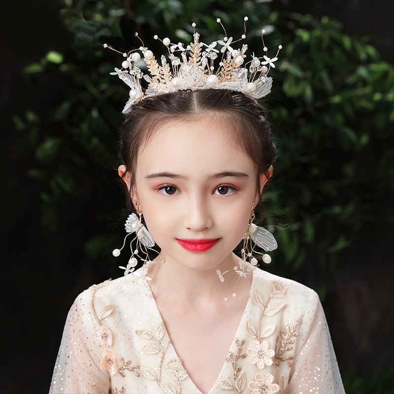 Children's Crown Headband with Ribbons - Golden