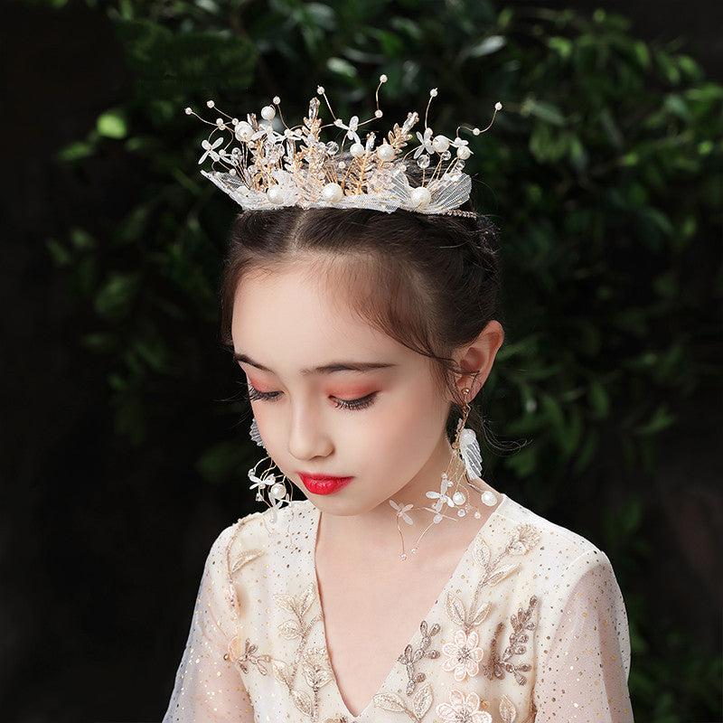 Children's Crown Headband with Ribbons - Golden