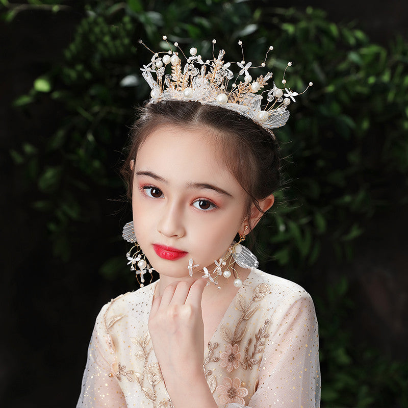 Children's Crown Headband with Ribbons - Golden