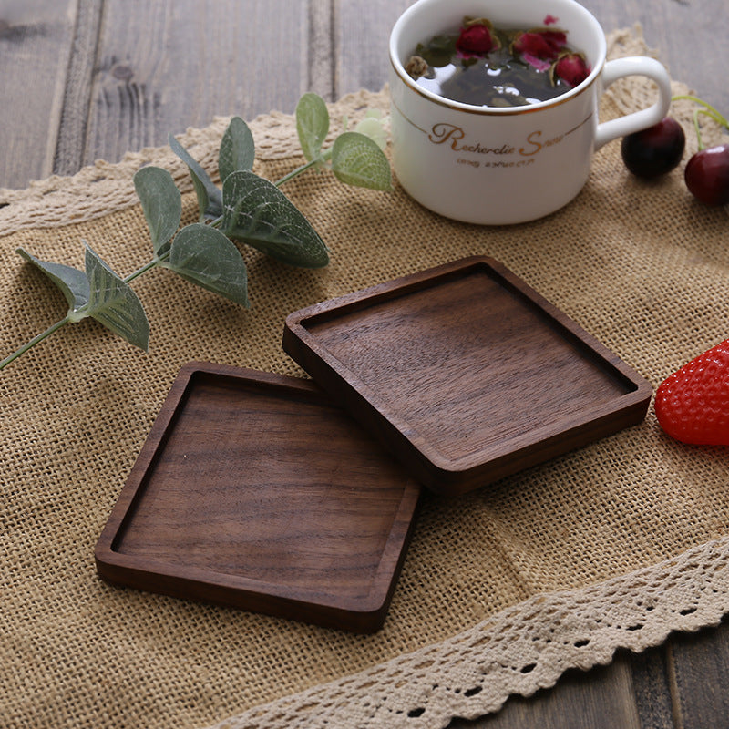 Wooden Tea Cup Holder Insulation Pad Beech Modern Kitchen Accessory