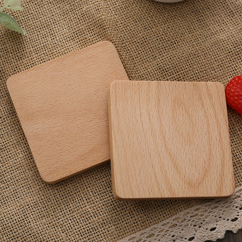 Wooden Tea Cup Holder Insulation Pad Beech Modern Kitchen Accessory