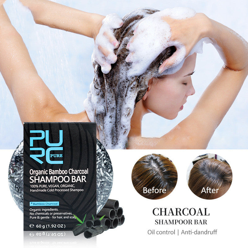 Bamboo Charcoal Shampoo Soap for Deep Cleansing and Moisturizing - Multiple Sizes