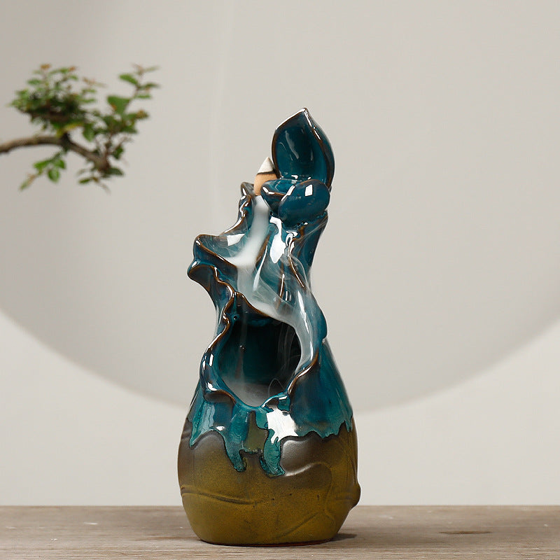 Ceramic Backflow Incense Burner for Aromatherapy and Home Decor