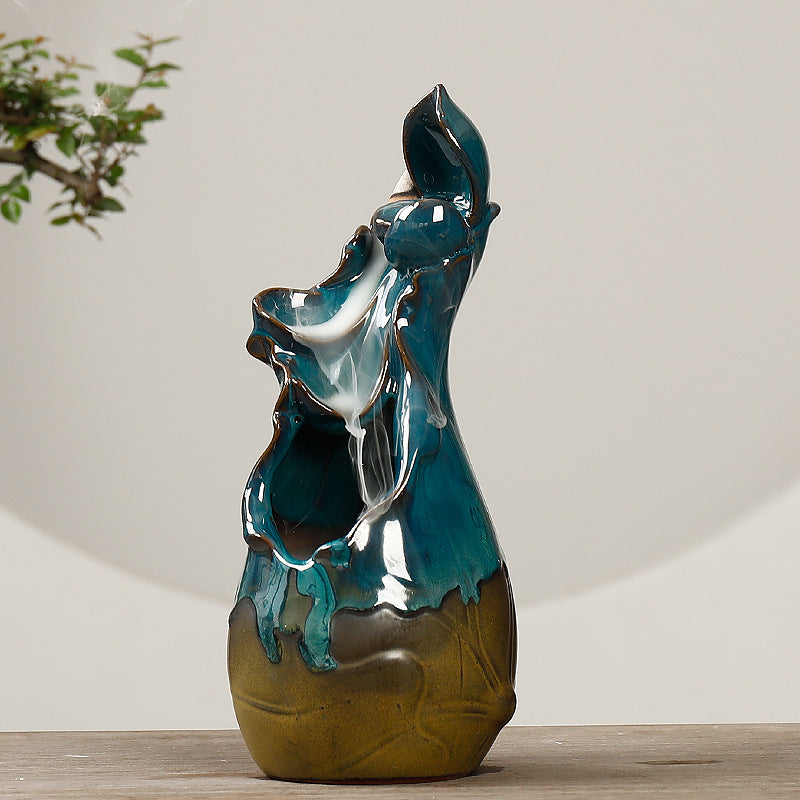 Ceramic Backflow Incense Burner for Aromatherapy and Home Decor