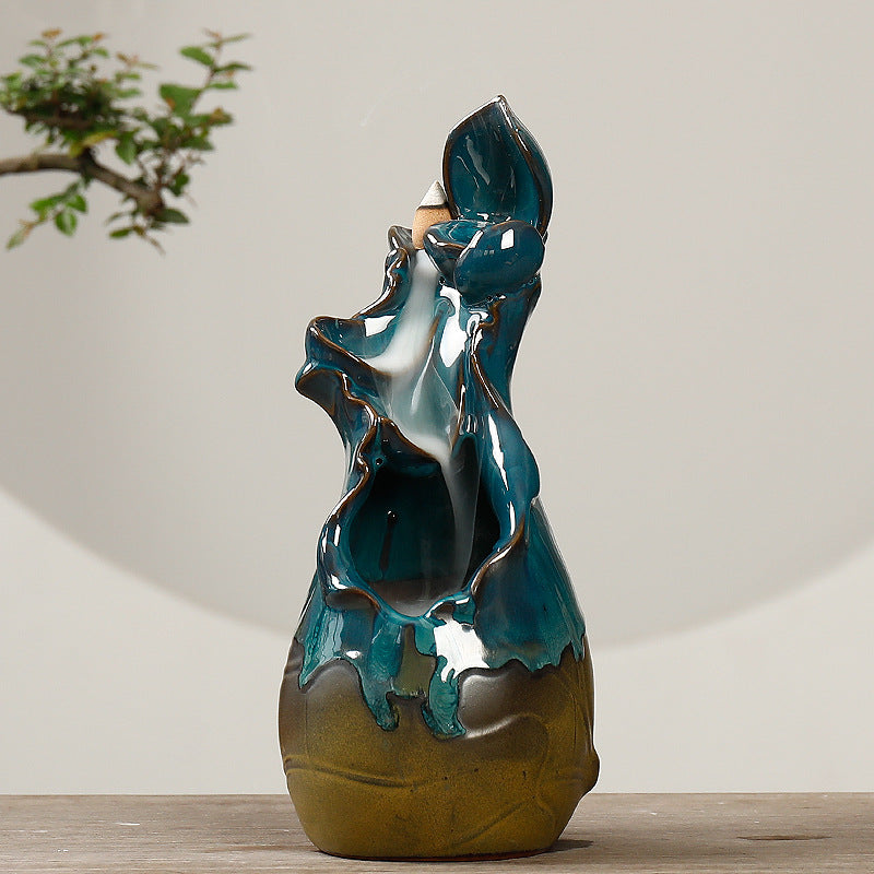 Ceramic Backflow Incense Burner for Aromatherapy and Home Decor