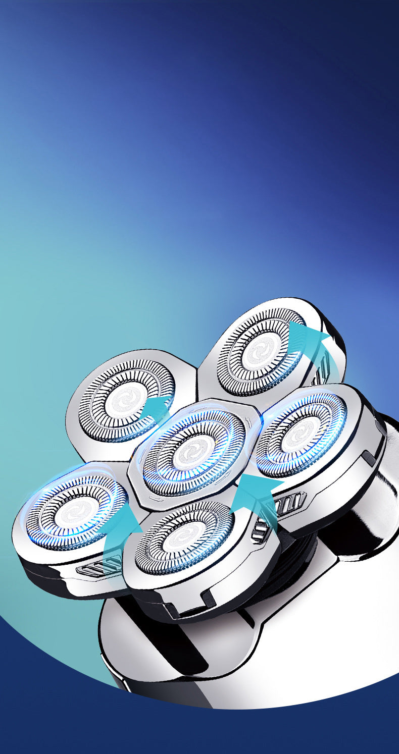 Multi-Function Electric Razor for Men with 6 Blades and Trimming Set