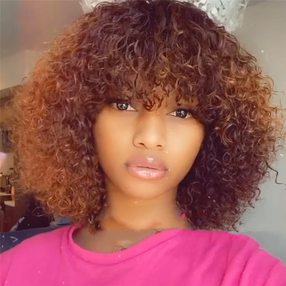 Women's Curly Hair Wig - Synthetic Short Curls