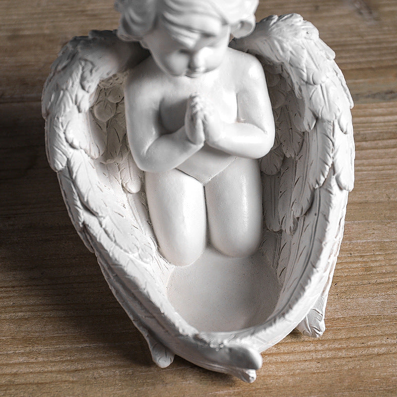 European Resin Angel Girl Ornaments with Wings - Holiday & Garden Decor