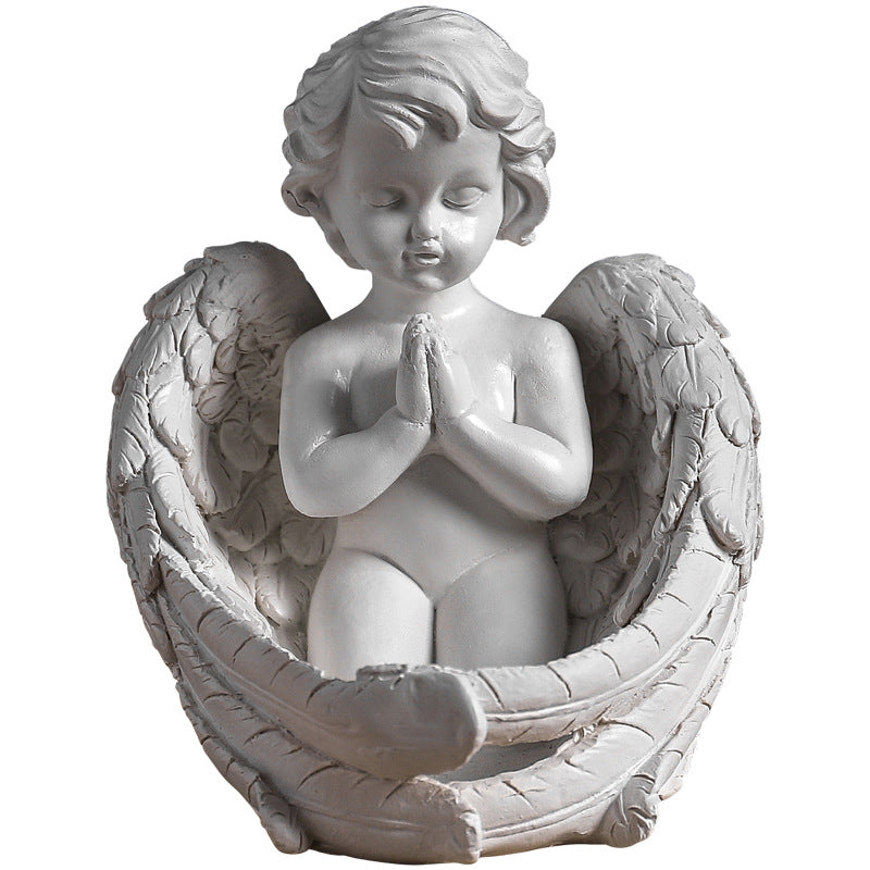 European Resin Angel Girl Ornaments with Wings - Holiday & Garden Decor