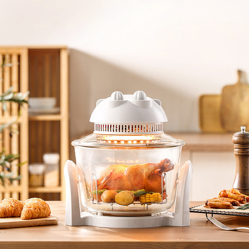 Large Capacity Electric Oil-Free Fryer - White 3L-8L Kitchen Appliance