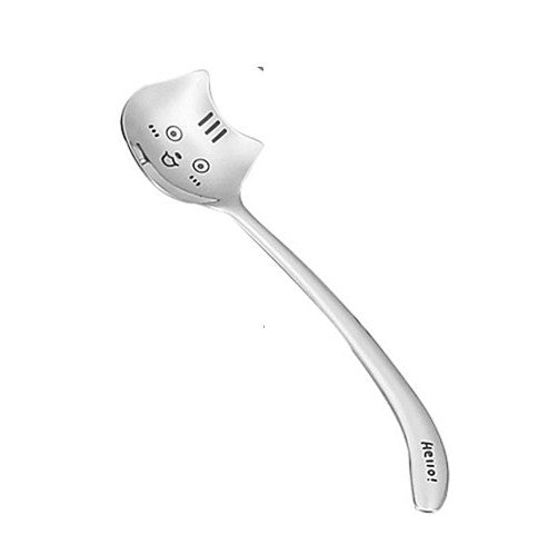 Japanese Korean Long-Tailed Cat Coffee Spoon - Stainless Steel Kitchen Utensil