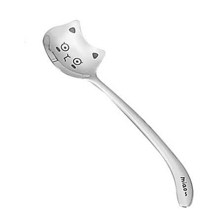 Japanese Korean Long-Tailed Cat Coffee Spoon - Stainless Steel Kitchen Utensil
