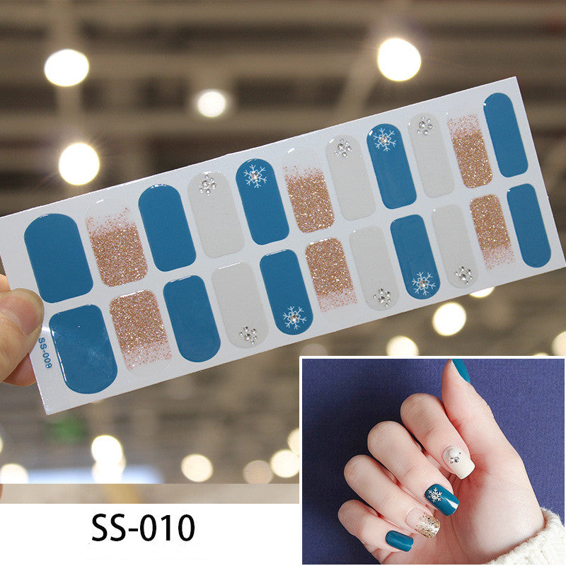Colorful Christmas Alphabet Nail Stickers - Cross Border 3D Laser Manicure Decals