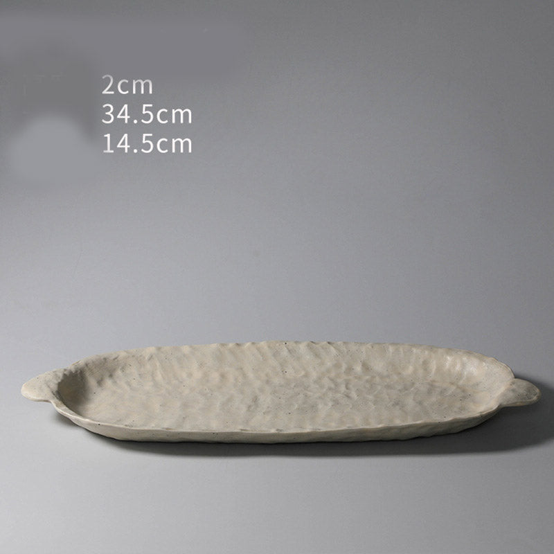 Hand-Squeezed Ceramic Dinner Plate Set - Irregular Shape & Personalized Design
