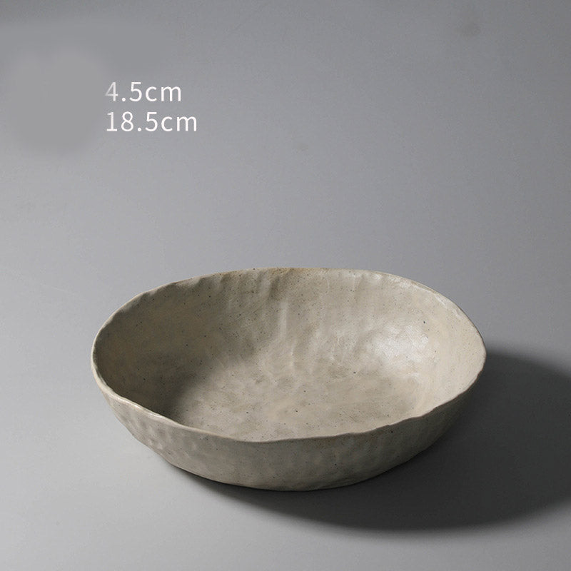 Hand-Squeezed Ceramic Dinner Plate Set - Irregular Shape & Personalized Design