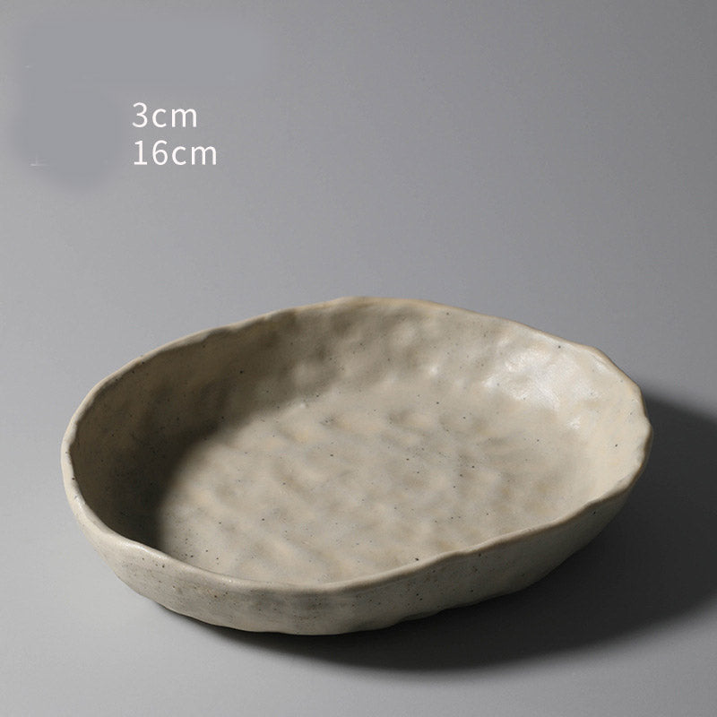 Hand-Squeezed Ceramic Dinner Plate Set - Irregular Shape & Personalized Design