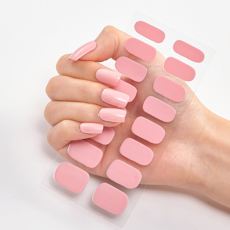 Solid Color Nail Art Wraps - 16 Piece Adhesive Nail Stickers Set