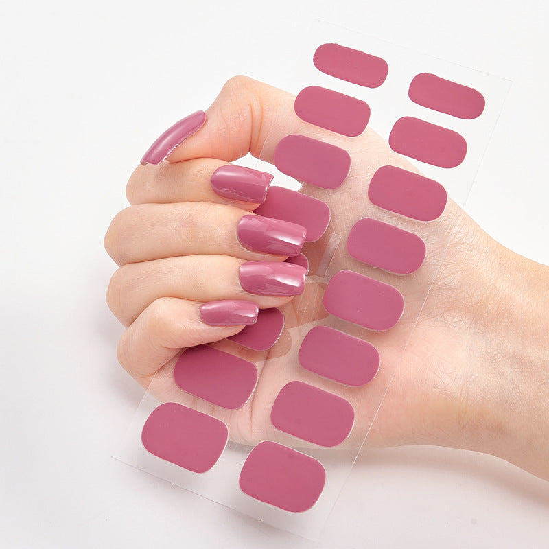 Solid Color Nail Art Wraps - 16 Piece Adhesive Nail Stickers Set