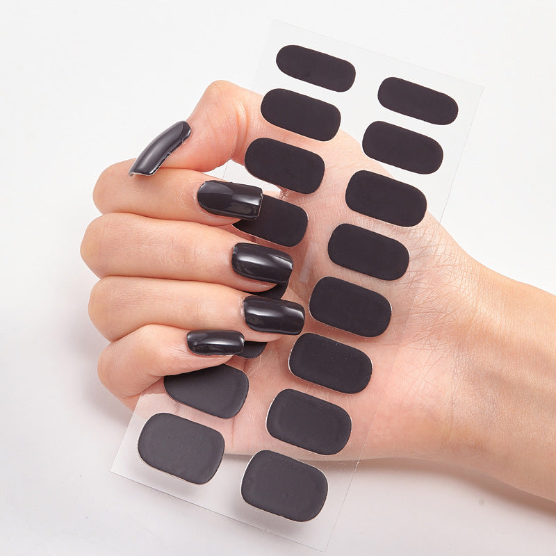 Solid Color Nail Art Wraps - 16 Piece Adhesive Nail Stickers Set