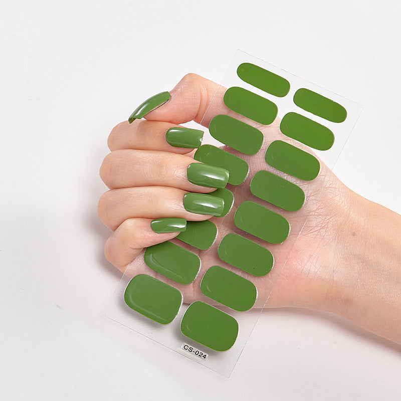 Solid Color Nail Art Wraps - 16 Piece Adhesive Nail Stickers Set