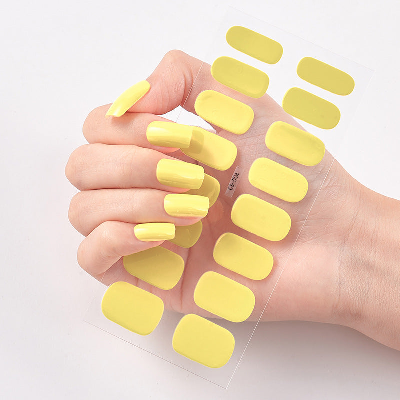 Solid Color Nail Art Wraps - 16 Piece Adhesive Nail Stickers Set