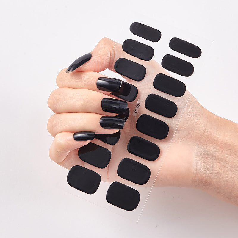 Solid Color Nail Art Wraps - 16 Piece Adhesive Nail Stickers Set