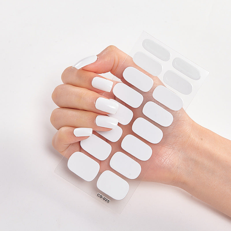Solid Color Nail Art Wraps - 16 Piece Adhesive Nail Stickers Set