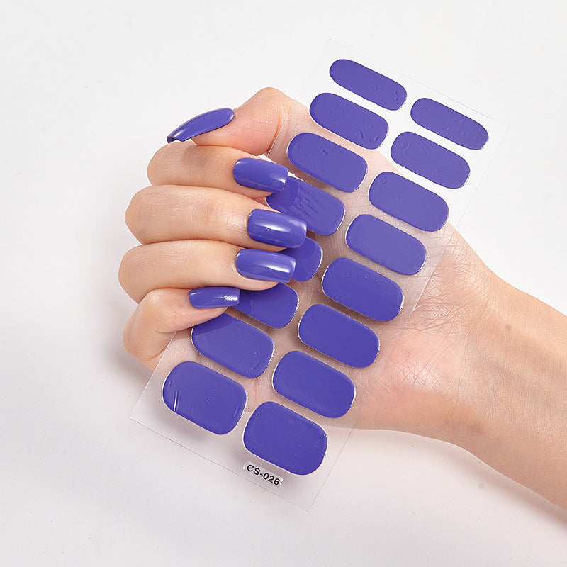 Solid Color Nail Art Wraps - 16 Piece Adhesive Nail Stickers Set