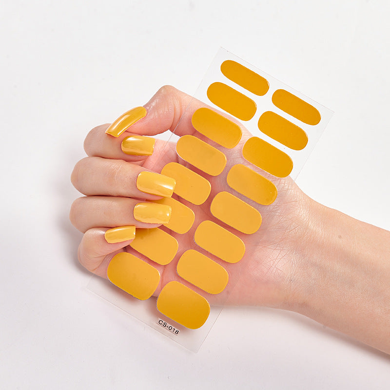Solid Color Nail Art Wraps - 16 Piece Adhesive Nail Stickers Set