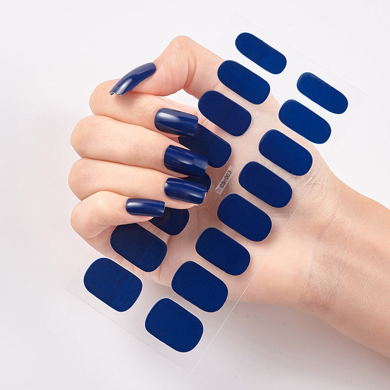 Solid Color Nail Art Wraps - 16 Piece Adhesive Nail Stickers Set