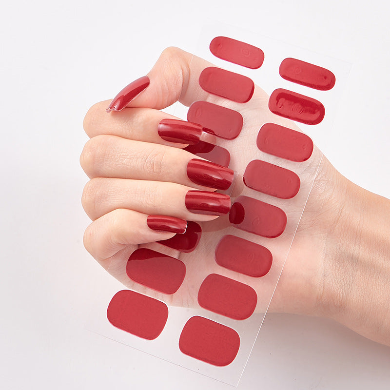 Solid Color Nail Art Wraps - 16 Piece Adhesive Nail Stickers Set