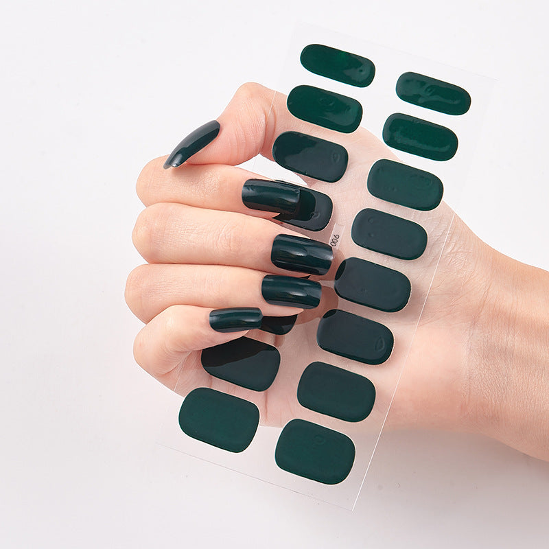 Solid Color Nail Art Wraps - 16 Piece Adhesive Nail Stickers Set