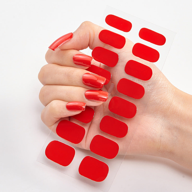 Solid Color Nail Art Wraps - 16 Piece Adhesive Nail Stickers Set