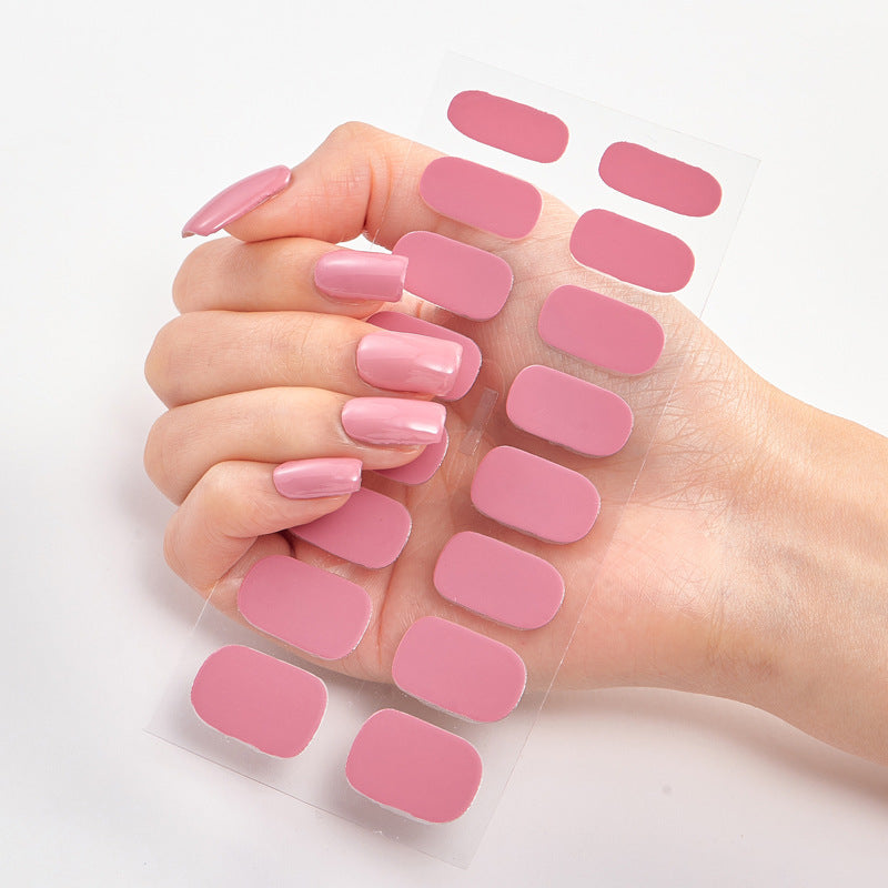 Solid Color Nail Art Wraps - 16 Piece Adhesive Nail Stickers Set