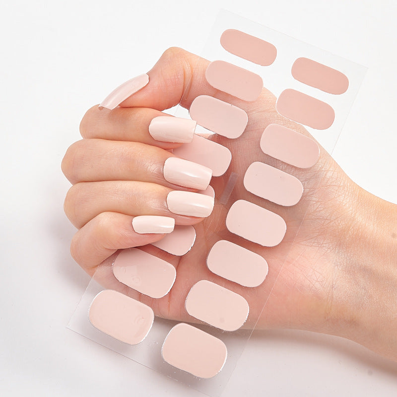Solid Color Nail Art Wraps - 16 Piece Adhesive Nail Stickers Set
