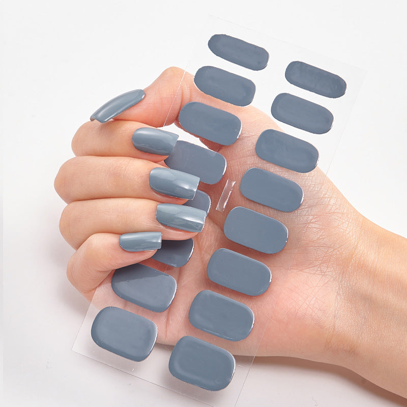 Solid Color Nail Art Wraps - 16 Piece Adhesive Nail Stickers Set