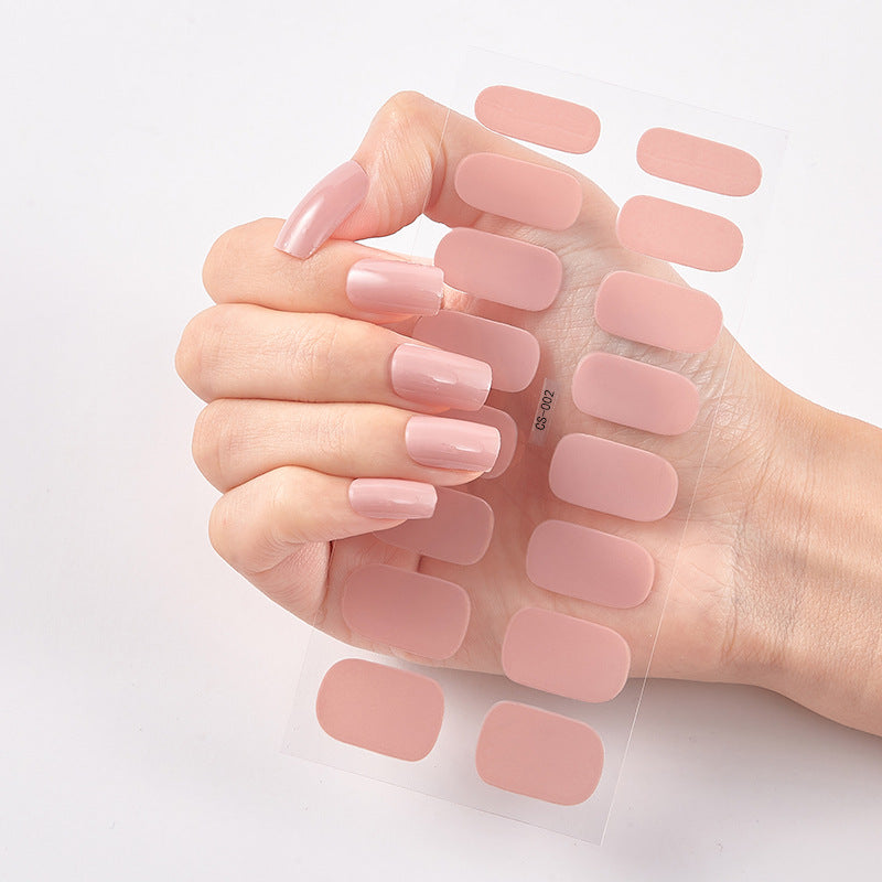 Solid Color Nail Art Wraps - 16 Piece Adhesive Nail Stickers Set