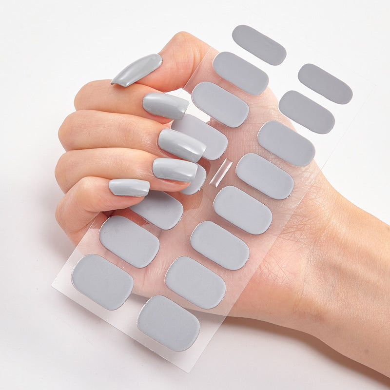 Solid Color Nail Art Wraps - 16 Piece Adhesive Nail Stickers Set