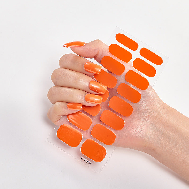 Solid Color Nail Art Wraps - 16 Piece Adhesive Nail Stickers Set
