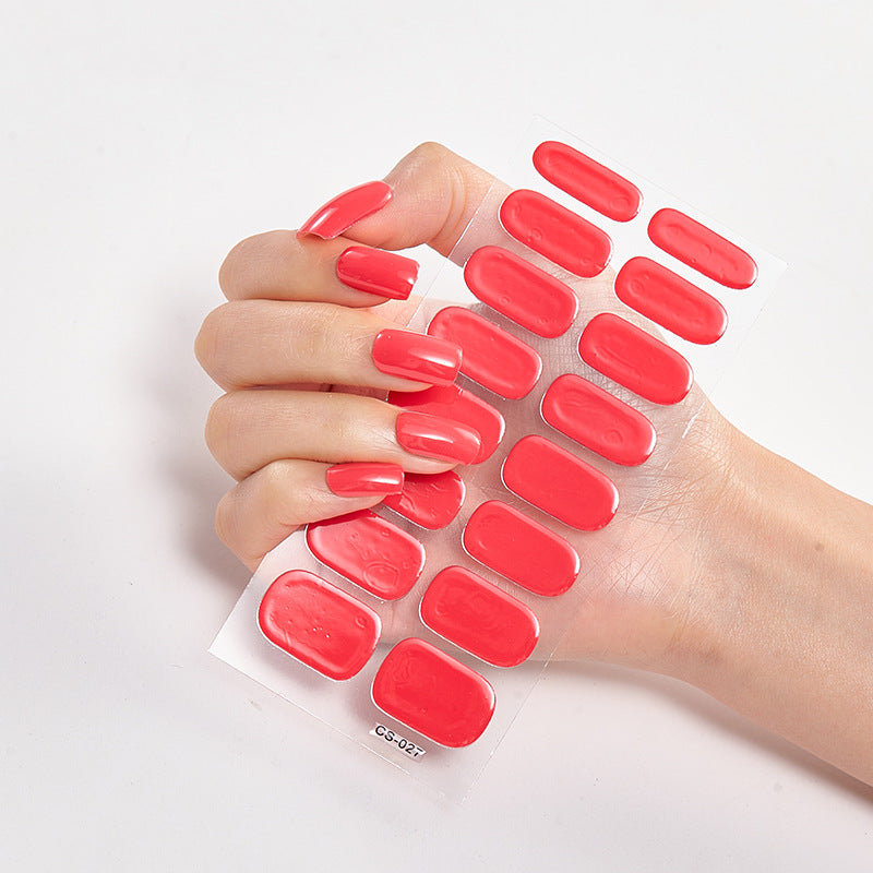 Solid Color Nail Art Wraps - 16 Piece Adhesive Nail Stickers Set