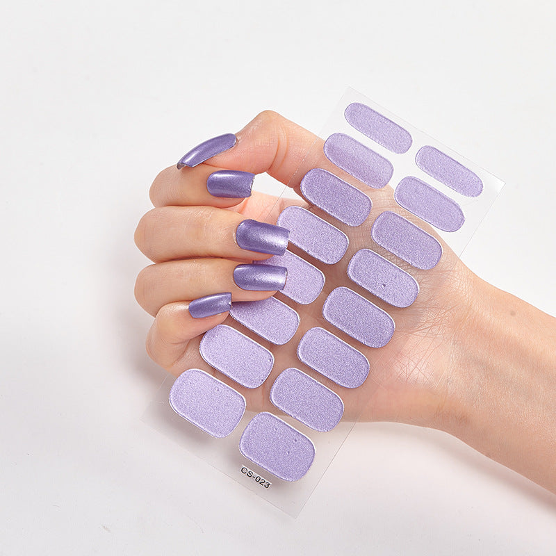 Solid Color Nail Art Wraps - 16 Piece Adhesive Nail Stickers Set