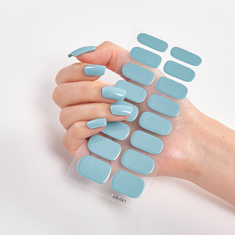 Solid Color Nail Art Wraps - 16 Piece Adhesive Nail Stickers Set