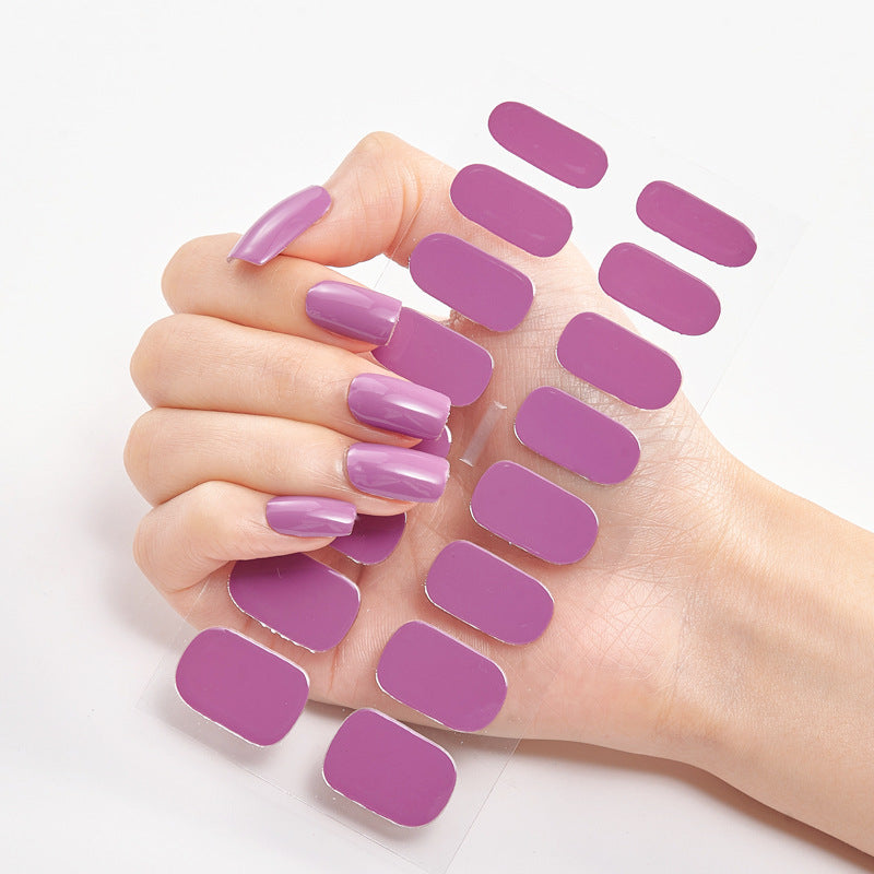 Solid Color Nail Art Wraps - 16 Piece Adhesive Nail Stickers Set