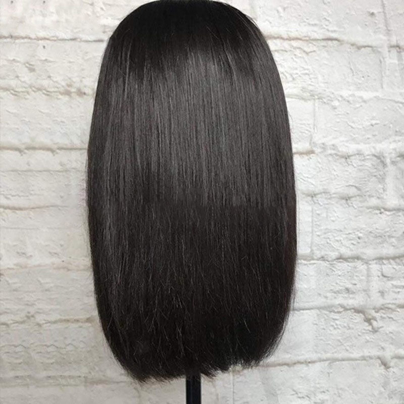 European & American Short Straight Synthetic Wig - Black, 12-26 Inches