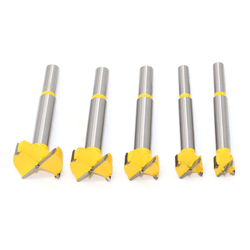 5-Piece Woodworking Hole Opener Set for Hand Drill and Reaming - Alloy and Plastic