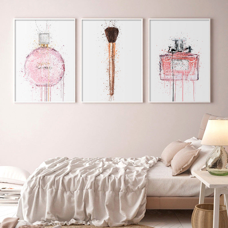 Watercolor Art Poster with Lips Design - Modern Decorative Wall Art