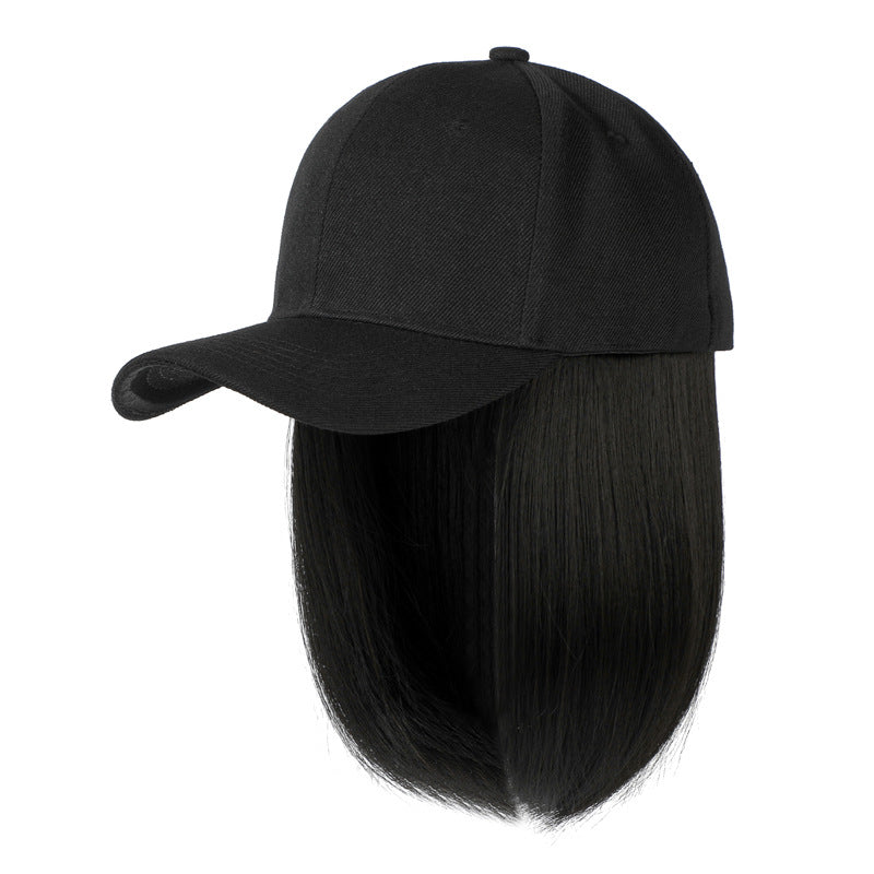 Bob Wig Hat with Cap - Face Slimming