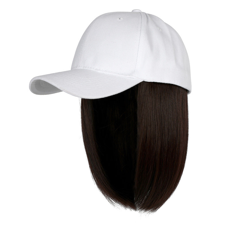 Bob Wig Hat with Cap - Face Slimming