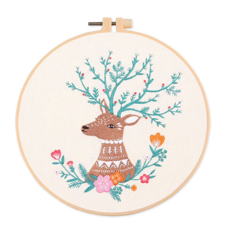 Beginner Cross Stitch Kit with Embroidery Thread and Frame - DIY Needlecraft for Home & Kids